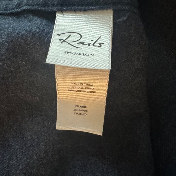 Rails Men's Dark Blue Button-Down Flannel Long Sleeve Shirt, Size XXL NWT - Picture 6 of 9